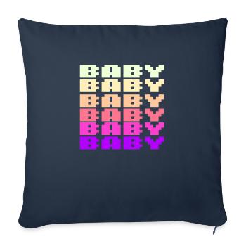 BABY Schriftzug Retro Gaming 8bit - Sofakissenbezug 45 x 45 cm - Navy - Vorne