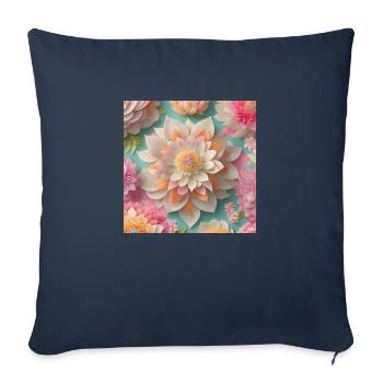Amazing Flowers - Sofa pillowcase 17,3'' x 17,3'' (45 x 45 cm) - navy - Front