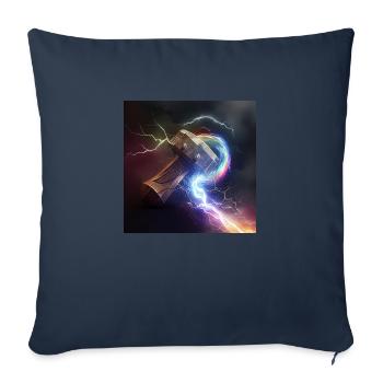Mjolnir, the hammer of the mighty nordic god Thor - Sofa pillowcase 17,3'' x 17,3'' (45 x 45 cm) - navy - Front