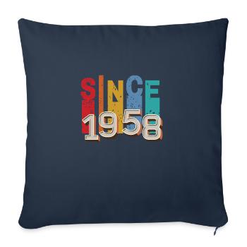 Since 1958 retro - Housse de coussin décorative 45 x 45 cm - bleu marine - Devant