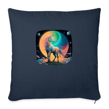 Licorne mythique - Housse de coussin décorative 45 x 45 cm - bleu marine - Devant