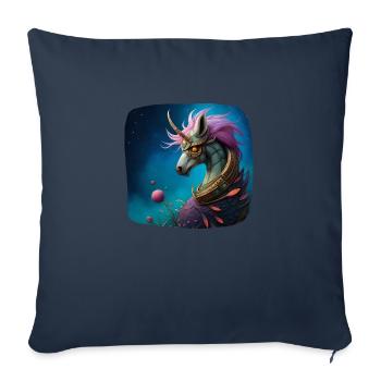 Unicorn Cyberpunk - Sofa pillowcase 17,3'' x 17,3'' (45 x 45 cm) - navy - Front
