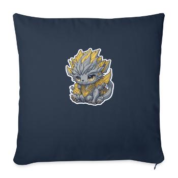 Süßer Goldener Baby Drache - Sofakissenbezug 45 x 45 cm - Navy - Vorne