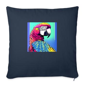 Ara néon - Housse de coussin décorative 45 x 45 cm - bleu marine - Devant