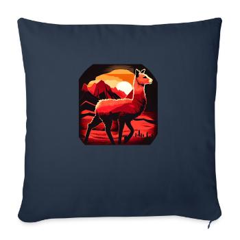 Cria Lama Sunset Mountains - Sofa pillowcase 17,3'' x 17,3'' (45 x 45 cm) - navy - Front
