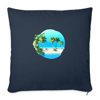 Vacances d’été Palmiers Sun Palm Island Beach - Housse de coussin décorative 45 x 45 cm - bleu marine - Devant