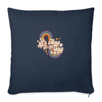 C’est correct de dire gay - Housse de coussin décorative 45 x 45 cm - bleu marine - Devant