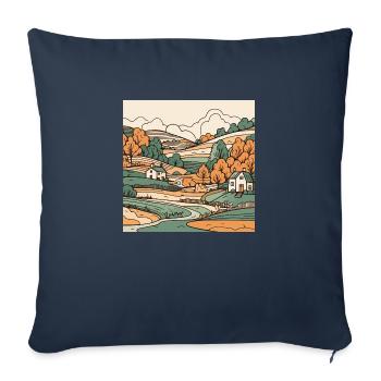 Paysage - Housse de coussin décorative 45 x 45 cm - bleu marine - Devant