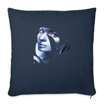 Retro fashion vintage cool 80s woman girl pop art - Sofa pillowcase 17,3'' x 17,3'' (45 x 45 cm) - navy - Front