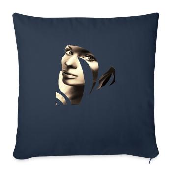 Retro fashion vintage cool 80s woman girl pop art - Sofa pillowcase 17,3'' x 17,3'' (45 x 45 cm) - navy - Front