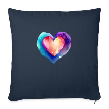 Saint-Valentin, Mariage, Fête des mères, Amour, Fiançailles - Housse de coussin décorative 45 x 45 cm - bleu marine - Devant