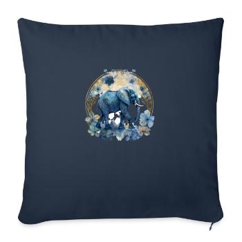 Blue Elephant – Rest in Watercolor - Sofa pillowcase 17,3'' x 17,3'' (45 x 45 cm) - navy - Front