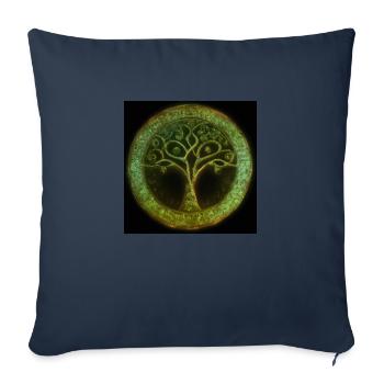 Arbre de vie celtique - Housse de coussin décorative 45 x 45 cm - bleu marine - Devant
