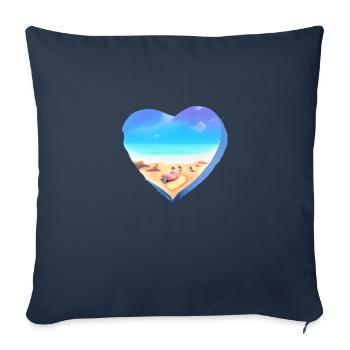 Palm Island Summer Holiday Beach Sun Palm Tree - Housse de coussin décorative 45 x 45 cm - bleu marine - Devant