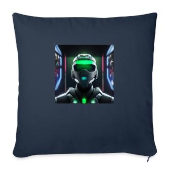 Cyberpunk Space Soldier - Sofa pillowcase 17,3'' x 17,3'' (45 x 45 cm) - navy - Front