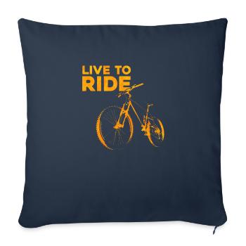 Vivre pour rouler - Housse de coussin décorative 45 x 45 cm - bleu marine - Devant