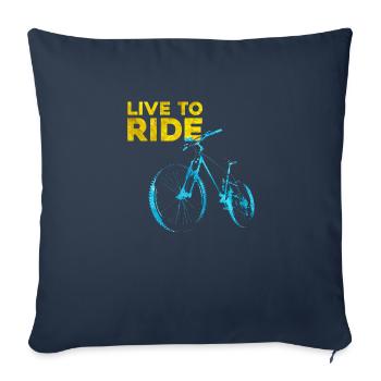 Vivre pour rouler - Housse de coussin décorative 45 x 45 cm - bleu marine - Devant