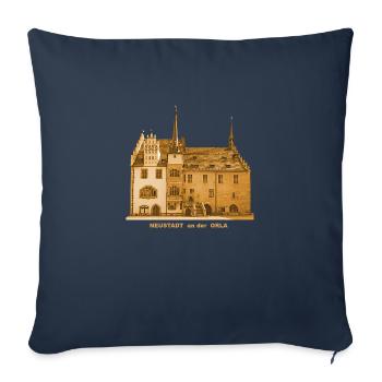 Hôtel de ville de Neustadt an der Orla Thuringe - Housse de coussin décorative 45 x 45 cm - bleu marine - Devant