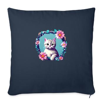 Katze Britisch Kurzhaar Katzenliebhaber Haustier - Sofakissenbezug 45 x 45 cm - Navy - Vorne