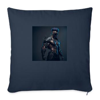 Futur Cyberpunkt Warrior - Housse de coussin décorative 45 x 45 cm - bleu marine - Devant