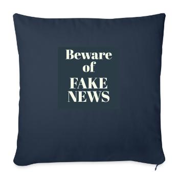 FAKE NEWS Conception de texte - Housse de coussin décorative 45 x 45 cm - bleu marine - Devant