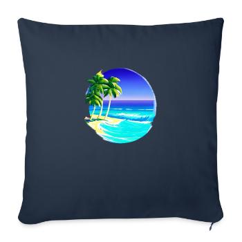 Palm Islands Sun Summer Holiday Beach Palm Tree - Housse de coussin décorative 45 x 45 cm - bleu marine - Devant