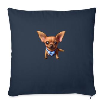 Chiens Chihuahua Chien Chihuahua Chihuahua Puppy Dog Propriétaires - Housse de coussin décorative 45 x 45 cm - bleu marine - Devant