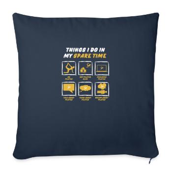 PILATES IN SPARE TIME - Sofa pillowcase 17,3'' x 17,3'' (45 x 45 cm) - navy - Front