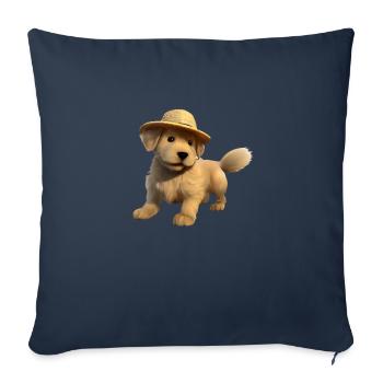 Chiot Golden Retriever Chiens Propriétaires de chiens - Housse de coussin décorative 45 x 45 cm - bleu marine - Devant