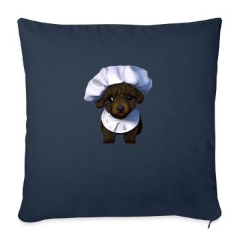 Caniche Chiot Chien Propriétaire Chien Chiot Caniche Chien Amour - Housse de coussin décorative 45 x 45 cm - bleu marine - Devant