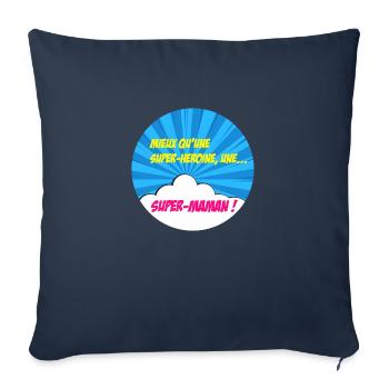 Super-maman, super-héros. Meilleure maman. BD. - Housse de coussin décorative 45 x 45 cm - bleu marine - Devant
