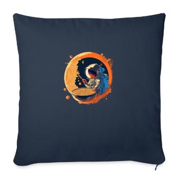 Interstellar Noodles, Fueling Astronauts - Sofa pillowcase 17,3'' x 17,3'' (45 x 45 cm) - navy - Front
