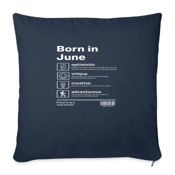 Born in June - Sofakissenbezug 45 x 45 cm - Navy - Vorne