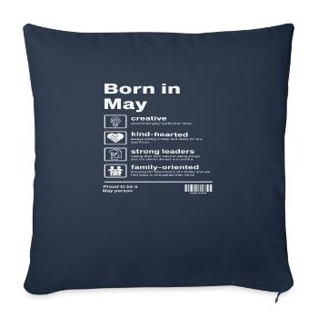 Born in May - Sofa pillowcase 17,3'' x 17,3'' (45 x 45 cm) - navy - Front