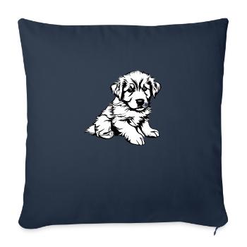 Chiot Labrador propriétaire Labrador Retriever - Housse de coussin décorative 45 x 45 cm - bleu marine - Devant