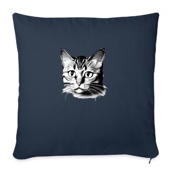 Chat domestique Propriétaire de chat Chaton de compagnie - Housse de coussin décorative 45 x 45 cm - bleu marine - Devant