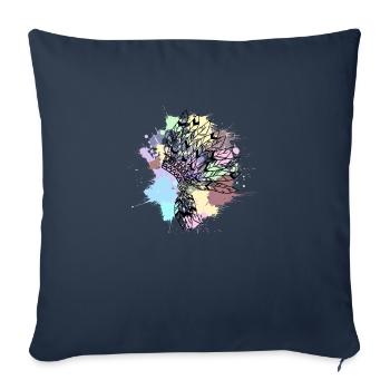 Pastel-colored black Indian headdress - Sofa pillowcase 17,3'' x 17,3'' (45 x 45 cm) - navy - Front