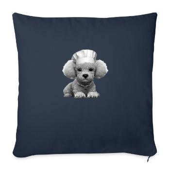 Caniche Dog Propriétaire Caniche Chiot Chien Amour Chien Chiot - Housse de coussin décorative 45 x 45 cm - bleu marine - Devant