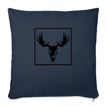 Saké d’orignal - Housse de coussin décorative 45 x 45 cm - bleu marine - Devant