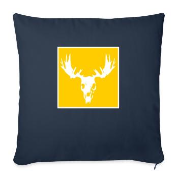 Saké d’orignal - Housse de coussin décorative 45 x 45 cm - bleu marine - Devant
