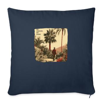 My Garden, My Home - pour les vrais fans de jardin - Housse de coussin décorative 45 x 45 cm - bleu marine - Devant