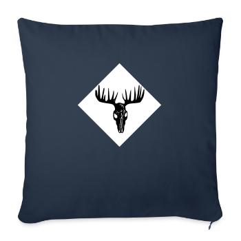 Crâne d’orignal - Housse de coussin décorative 45 x 45 cm - bleu marine - Devant