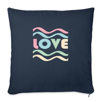 Love - Housse de coussin décorative 45 x 45 cm - bleu marine - Devant