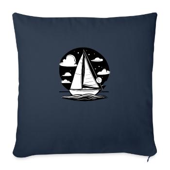 Sailor Sailing Sailing Ship Sailing Sailboat - Housse de coussin décorative 45 x 45 cm - bleu marine - Devant