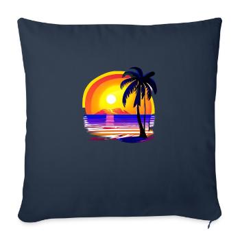 Vacances d’été Sun Palm Beach Palm Island - Housse de coussin décorative 45 x 45 cm - bleu marine - Devant