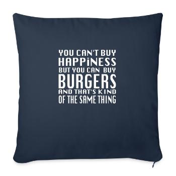 Can't buy happiness but burger - Housse de coussin décorative 45 x 45 cm - bleu marine - Devant