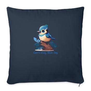 Can't stay, Blue Jay - Housse de coussin décorative 45 x 45 cm - bleu marine - Devant