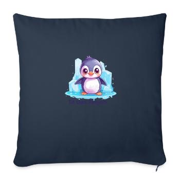 Till then, Penguin - Housse de coussin décorative 45 x 45 cm - bleu marine - Devant