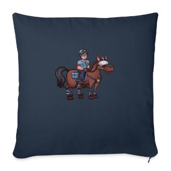 Cartoon Police Officer On Horse - Sofa pillowcase 17,3'' x 17,3'' (45 x 45 cm) - navy - Front