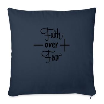 La foi plutôt que la peur - Housse de coussin décorative 45 x 45 cm - bleu marine - Devant